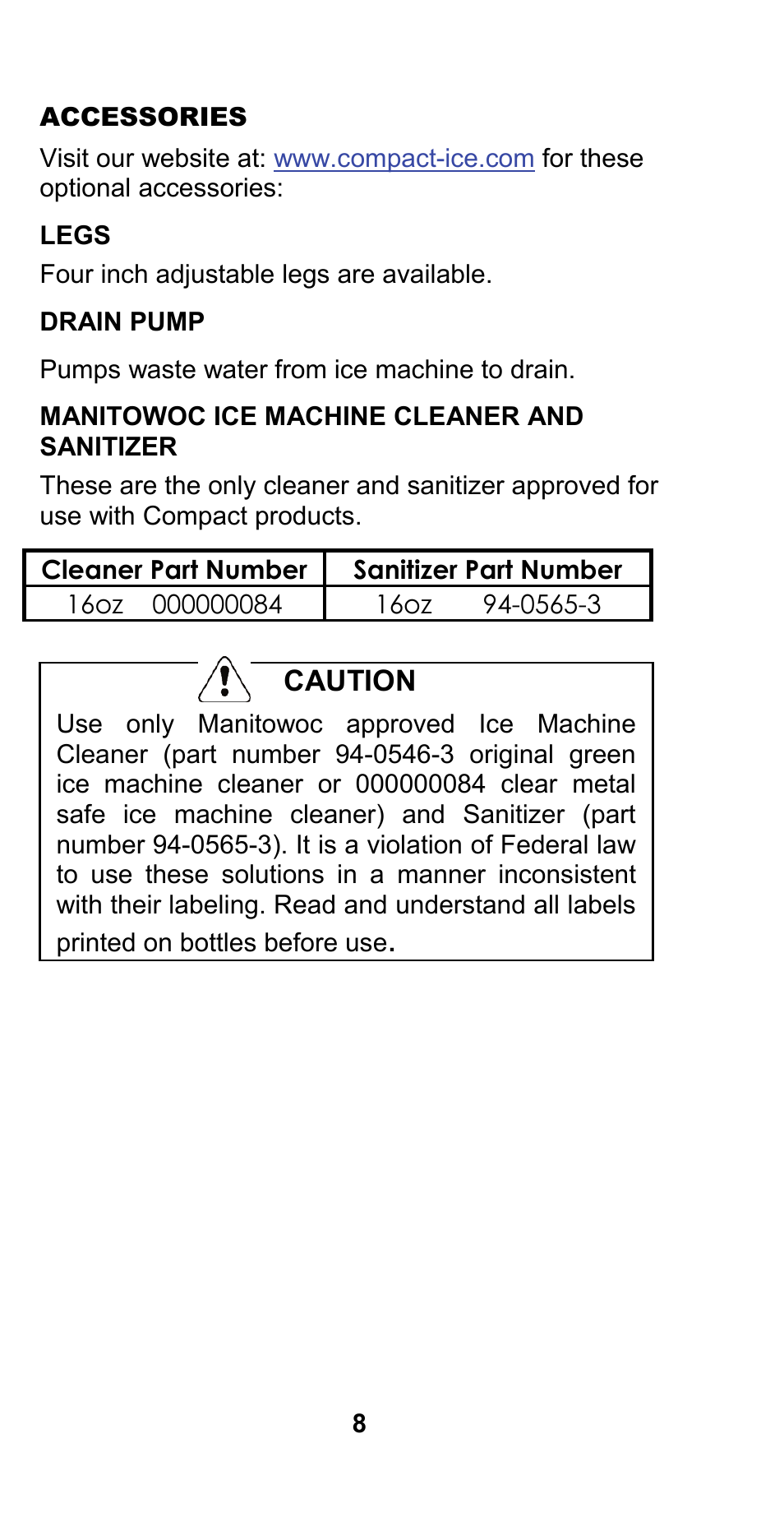 Manitowoc Ice CM MODEL STH003 User Manual | Page 8 / 88