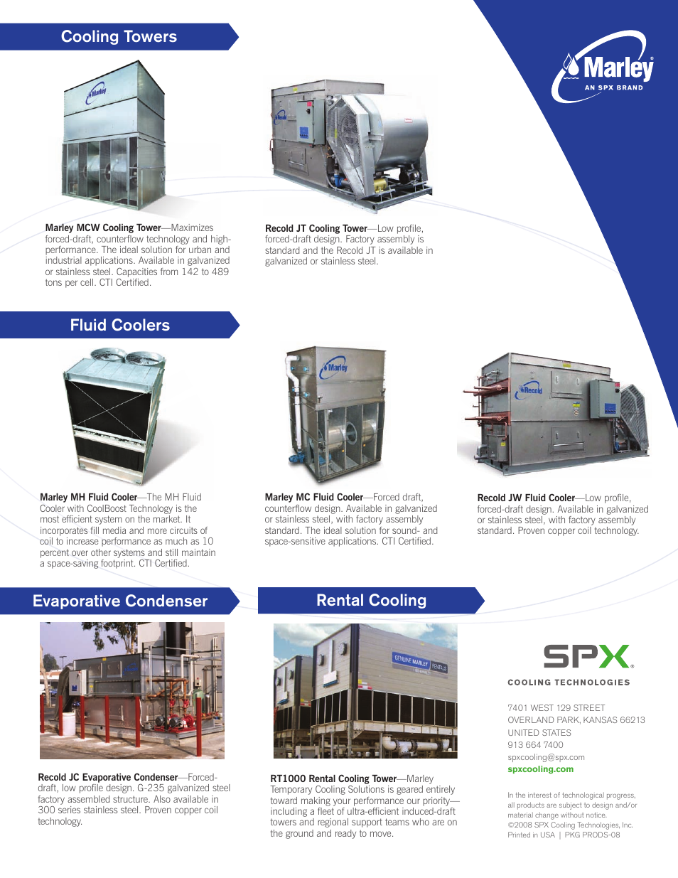 Cooling towers, Evaporative condenser, Fluid coolers | Rental cooling | Marley Engineered Products Class Cooling Tower User Manual | Page 2 / 2