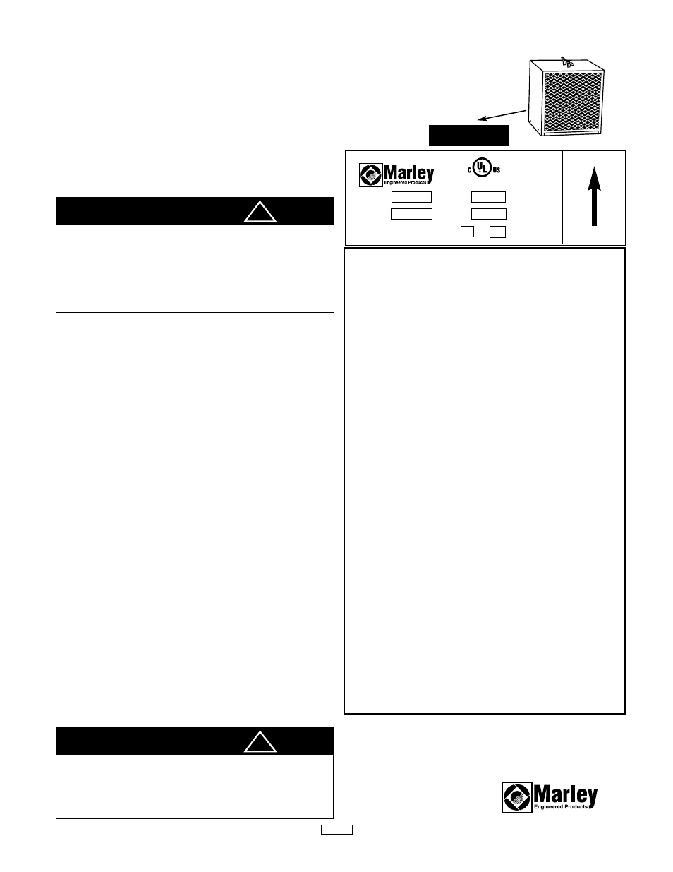 Warning, Nameplate | Marley Engineered Products 482A User Manual | Page 2 / 6