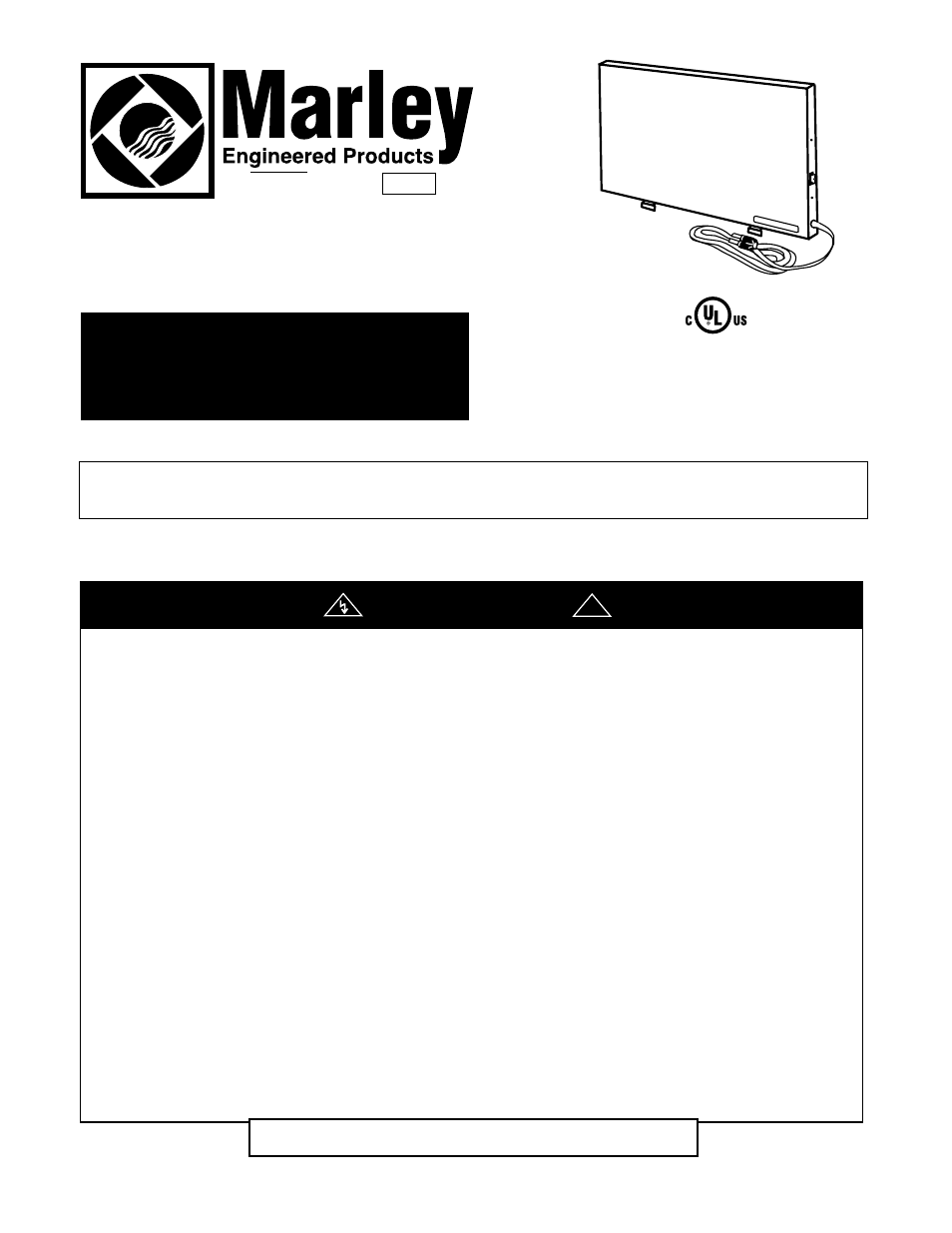 Instrucciones de instalación y mantenimiento, Calefactor radiante, Guarde estas instrucciones | Calefactor de escritorio: serie 200, Advertencia, Una compañía de spx | Marley Engineered Products Radiant Heater User Manual | Page 3 / 6