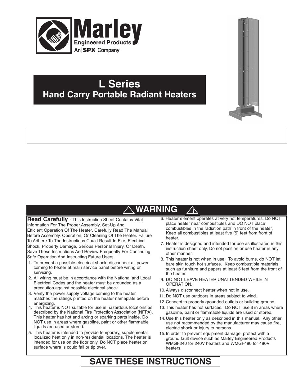 Marley Engineered Products WMGF480 User Manual | 4 pages