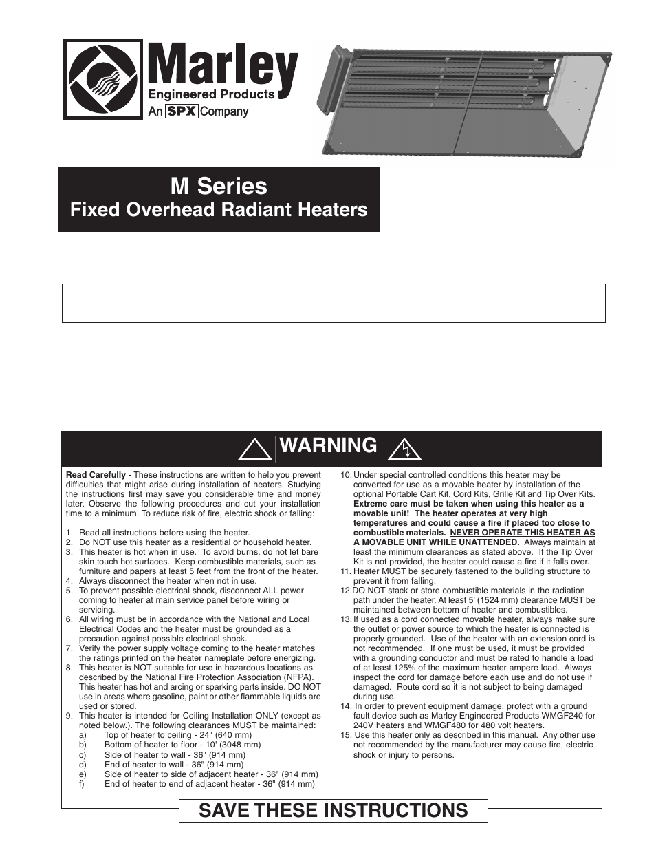 Marley Engineered Products M Series User Manual | 4 pages