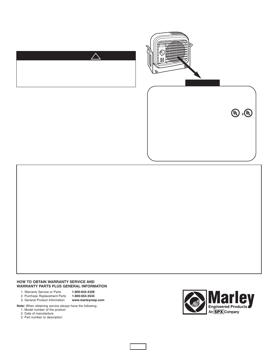 Ph4ab, Caution | Marley Engineered Products PH4AB User Manual | Page 3 / 12