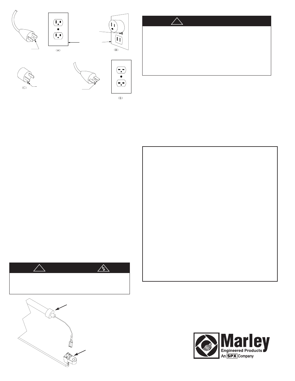 Advertencia, Importante | Marley Engineered Products Radiant Plug-in Heaters FRR10512B User Manual | Page 5 / 8