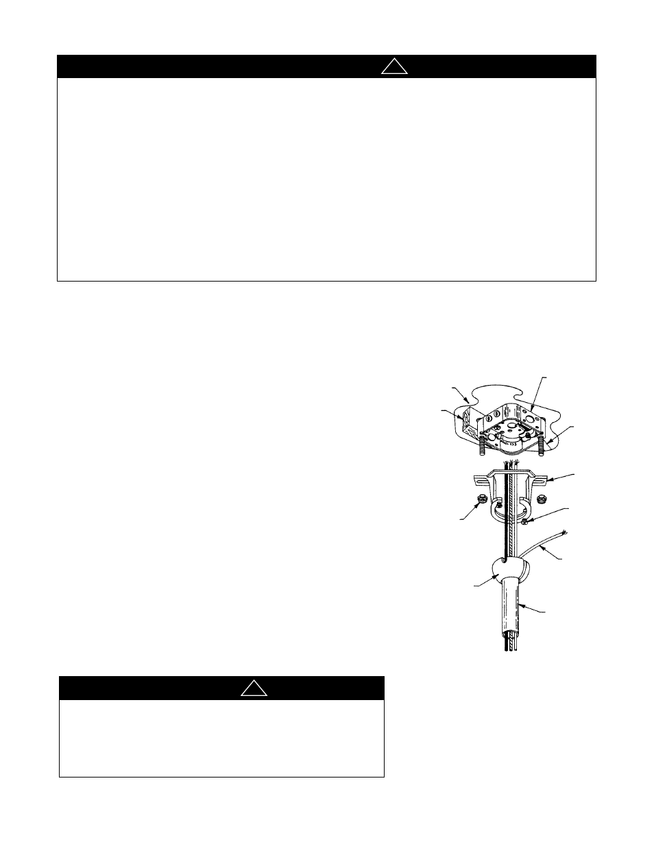 Installing fan ball hanger mounting bracket, Caution | Marley Engineered Products 994 User Manual | Page 2 / 8