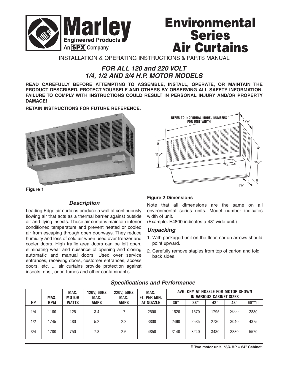 Marley Engineered Products Environmental Series User Manual | 8 pages