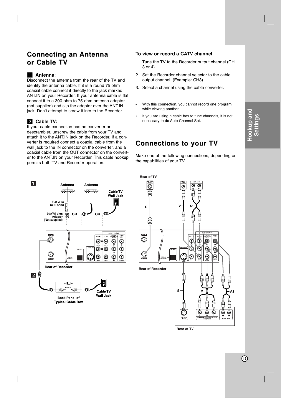 Connecting an, Connections to your tv | Maxell ZRY-316 User Manual | Page 15 / 56