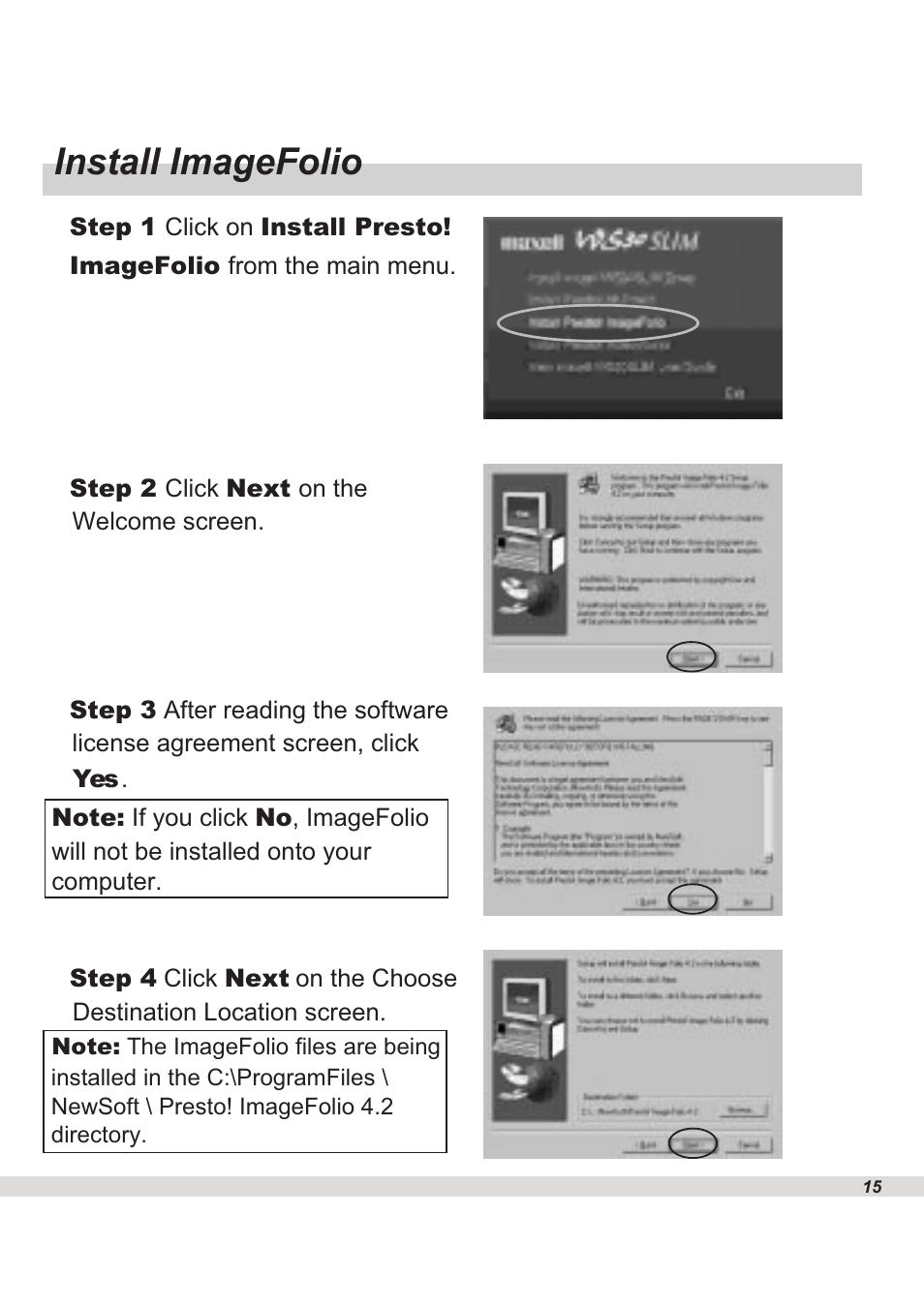 Install imagefolio | Maxell WS30 User Manual | Page 17 / 40