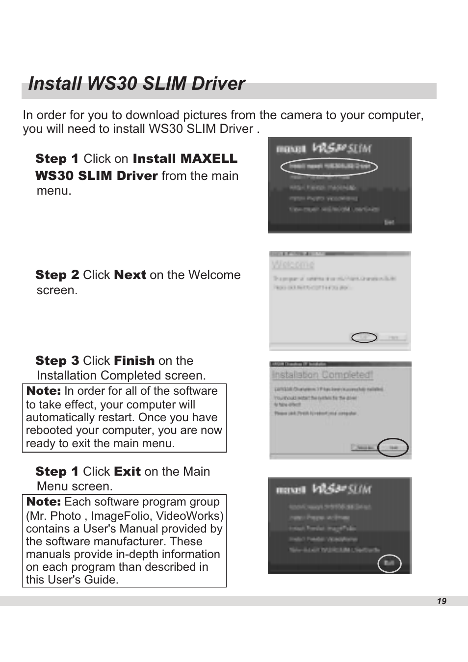 Install ws30 slim driver | Maxell WS30 User Manual | Page 21 / 40