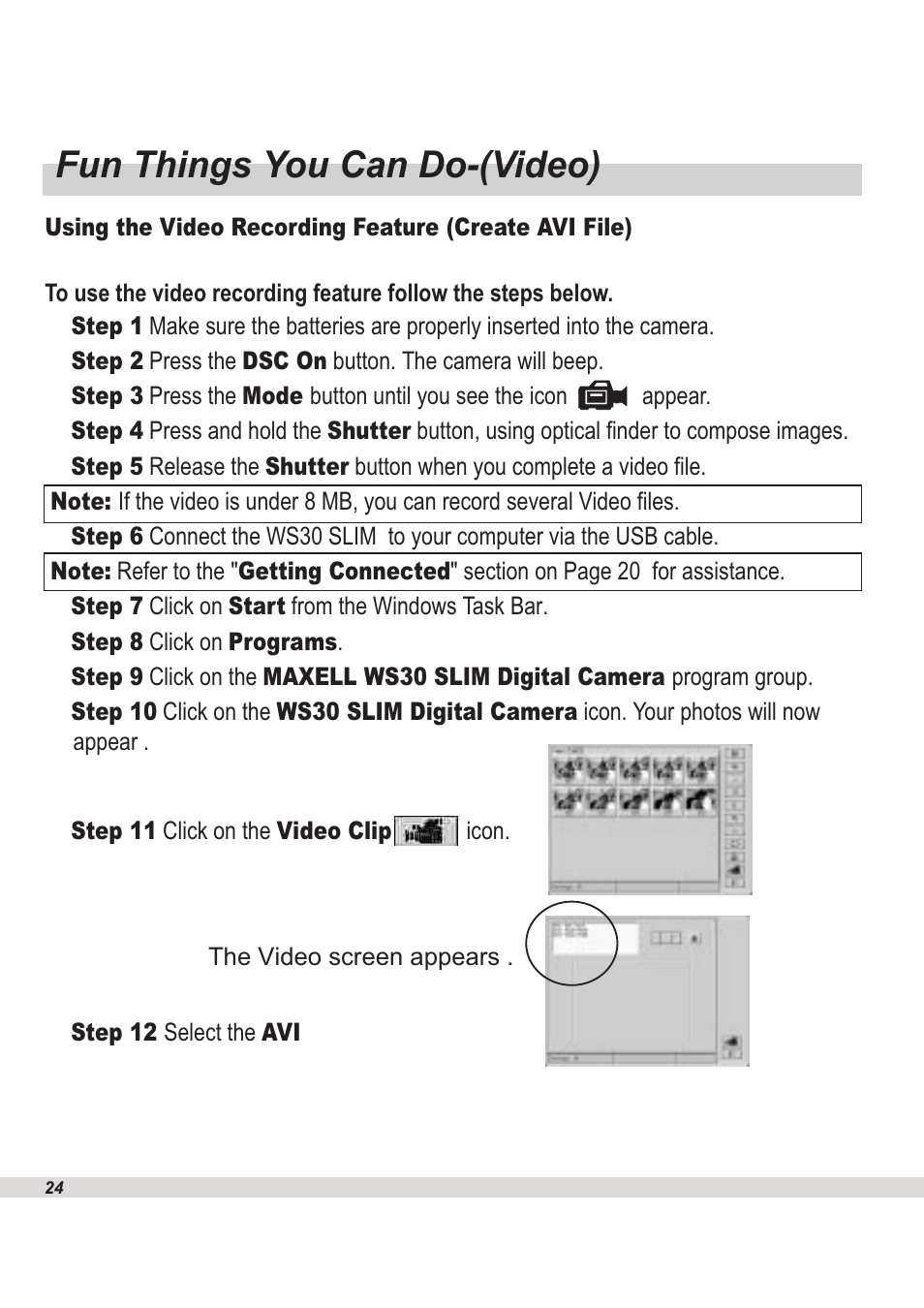 Fun things you can do-(video) | Maxell WS30 User Manual | Page 26 / 40
