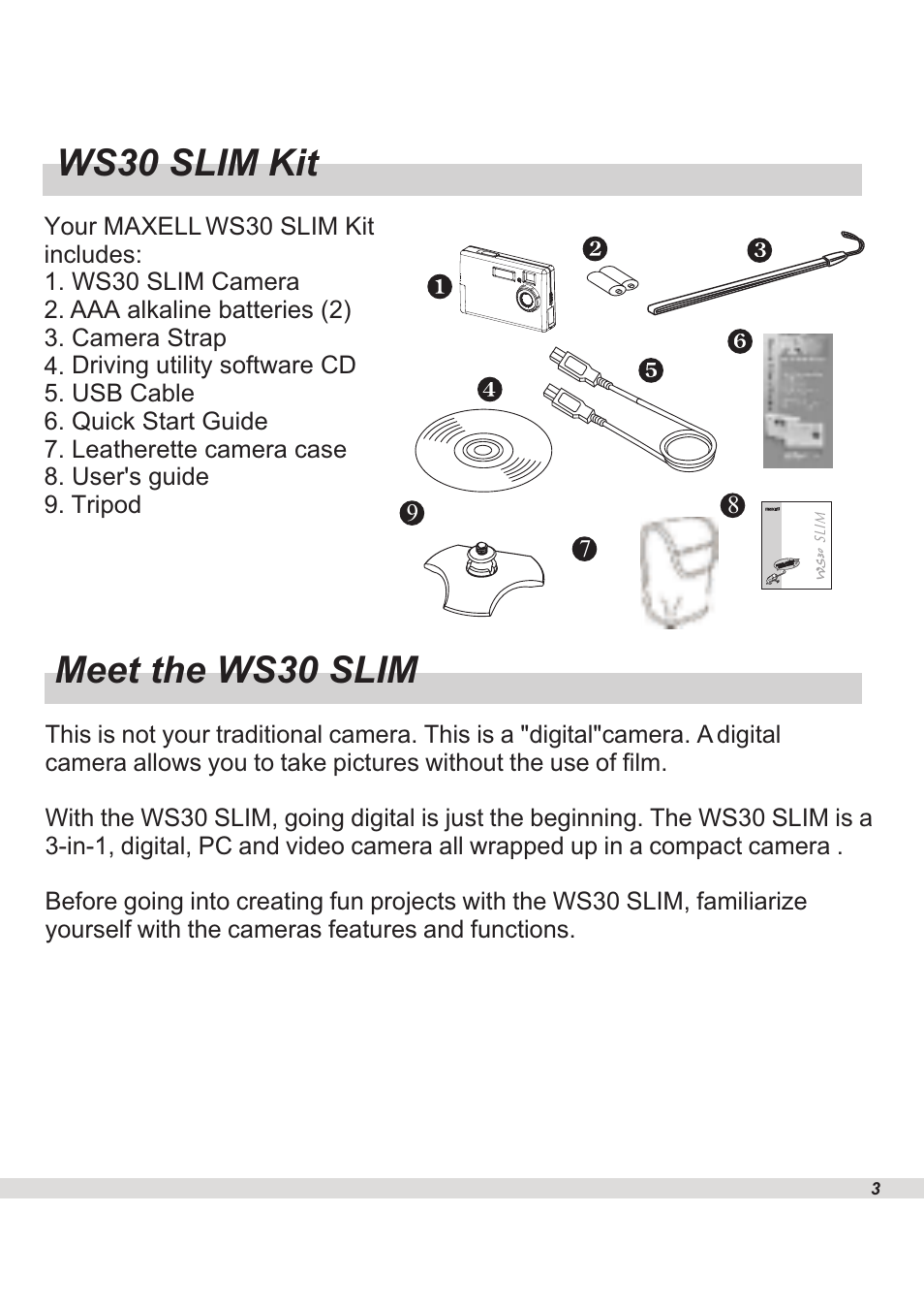 Meet the ws30 slim, Ws30 slim kit | Maxell WS30 User Manual | Page 5 / 40