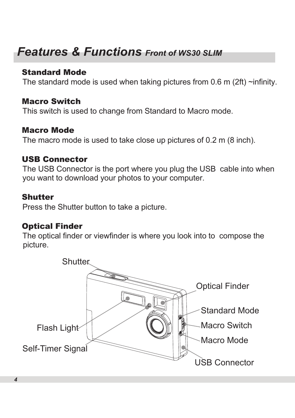 Features & functions | Maxell WS30 User Manual | Page 6 / 40