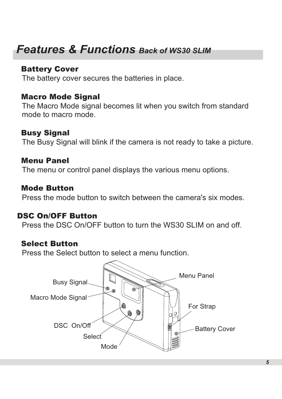 Features & functions | Maxell WS30 User Manual | Page 7 / 40