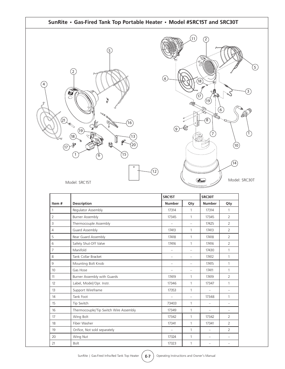 Mr. Heater SUNRITE SRC30T User Manual | Page 7 / 24