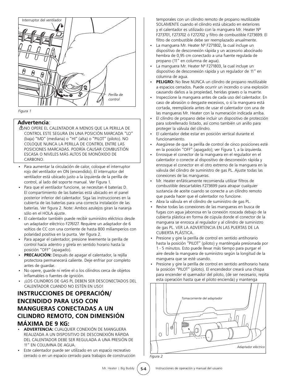 Advertencia | Mr. Heater BIG BUDDY MH188 User Manual | Page 12 / 16