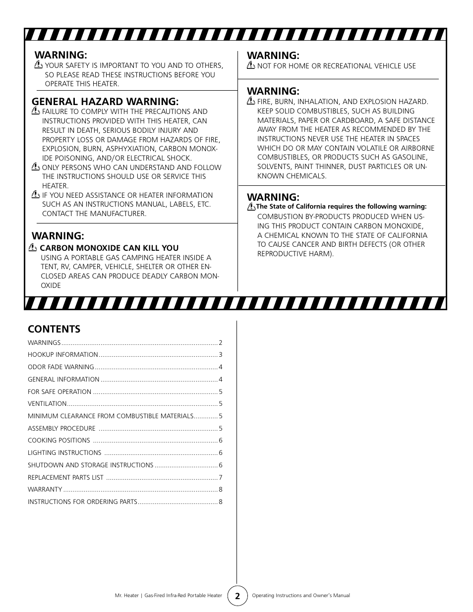 Mr. Heater MH12C User Manual | Page 2 / 8