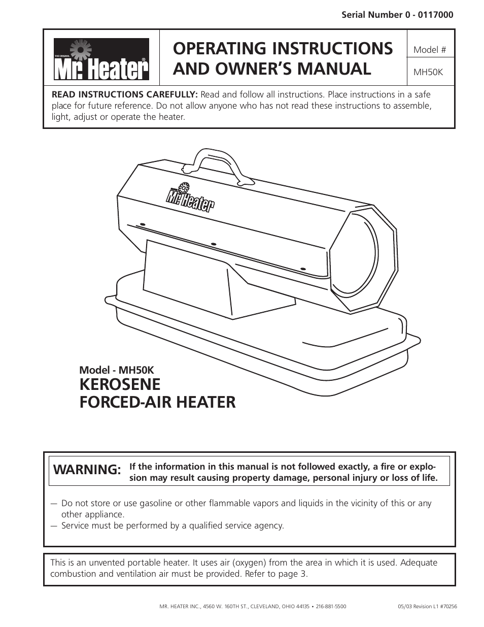 Mr. Heater MH50K User Manual | 8 pages