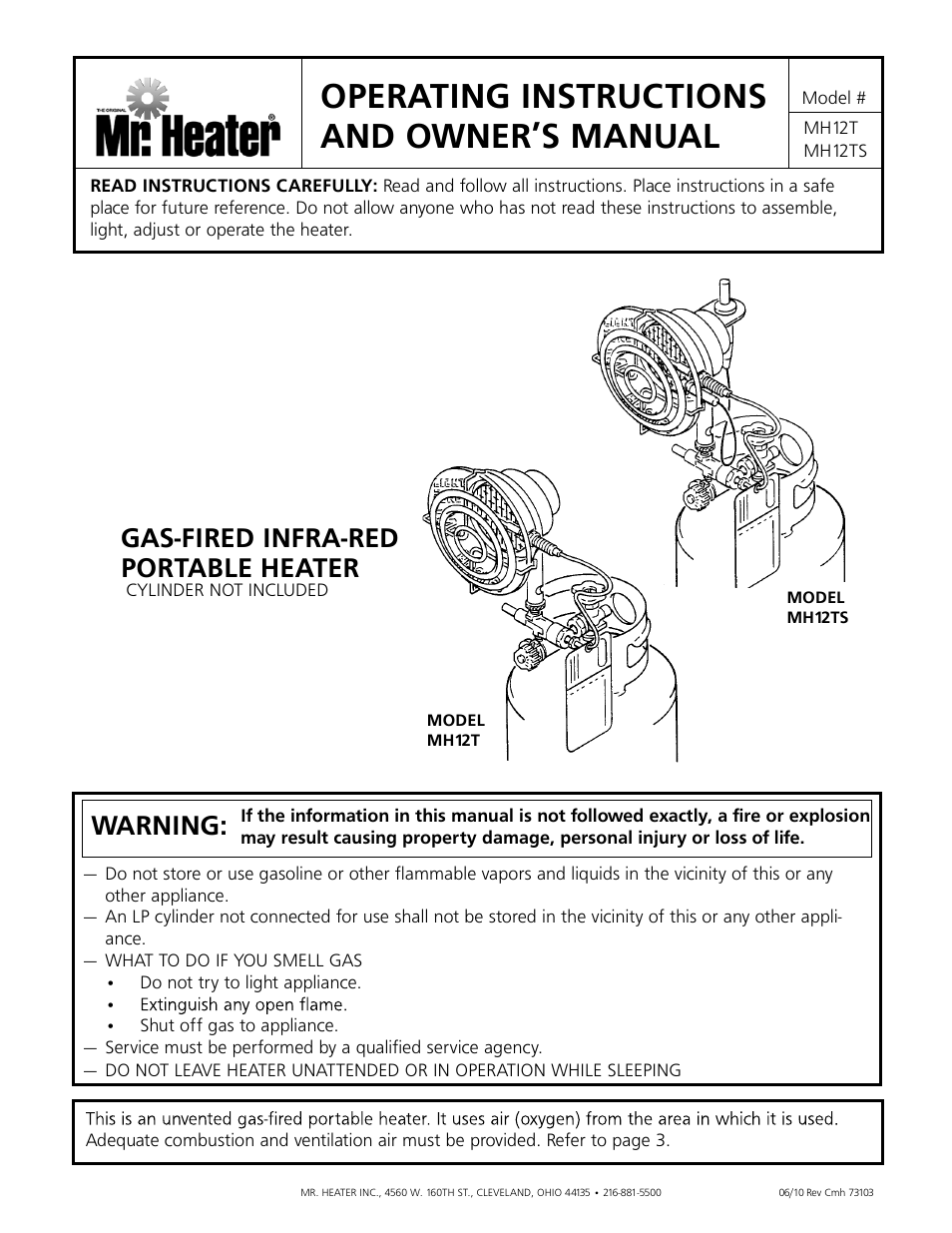 Mr. Heater MH12TS User Manual | 8 pages