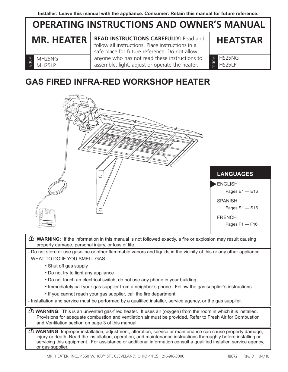 Mr. Heater MH25LP User Manual | 48 pages