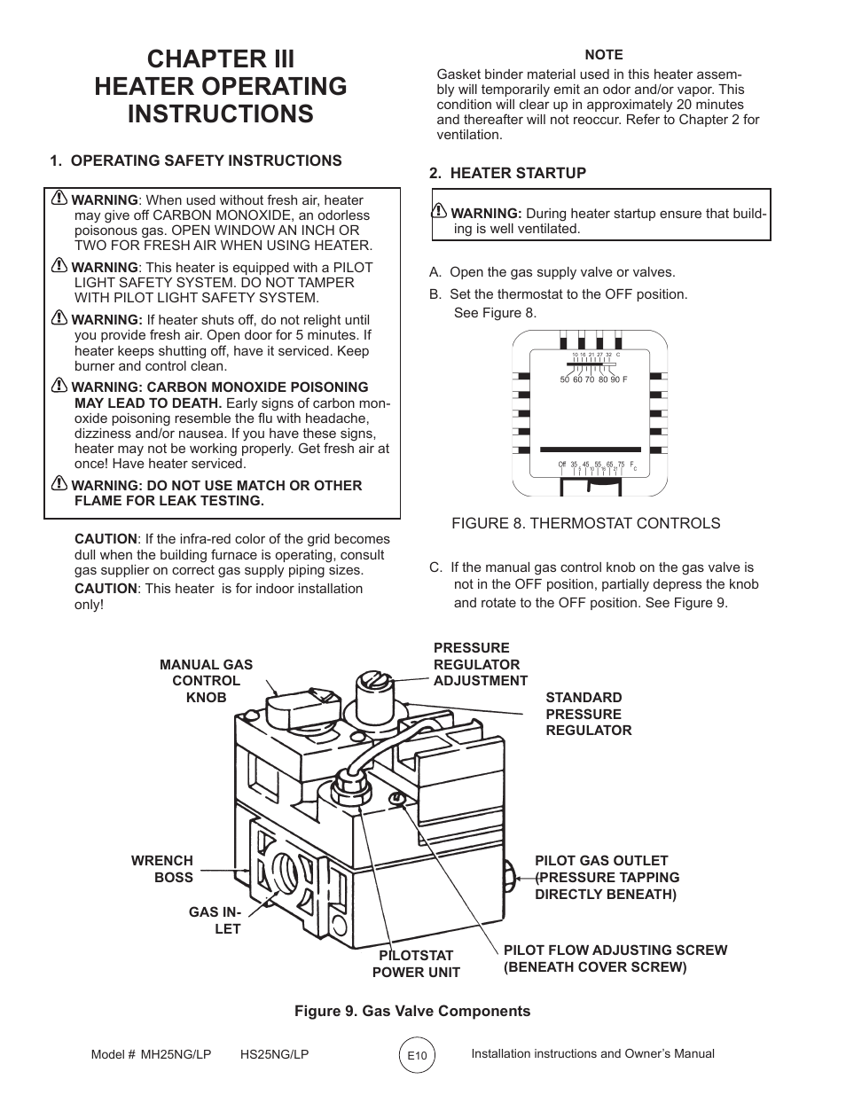 Chapter iii heater operating instructions | Mr. Heater MH25LP User Manual | Page 10 / 48
