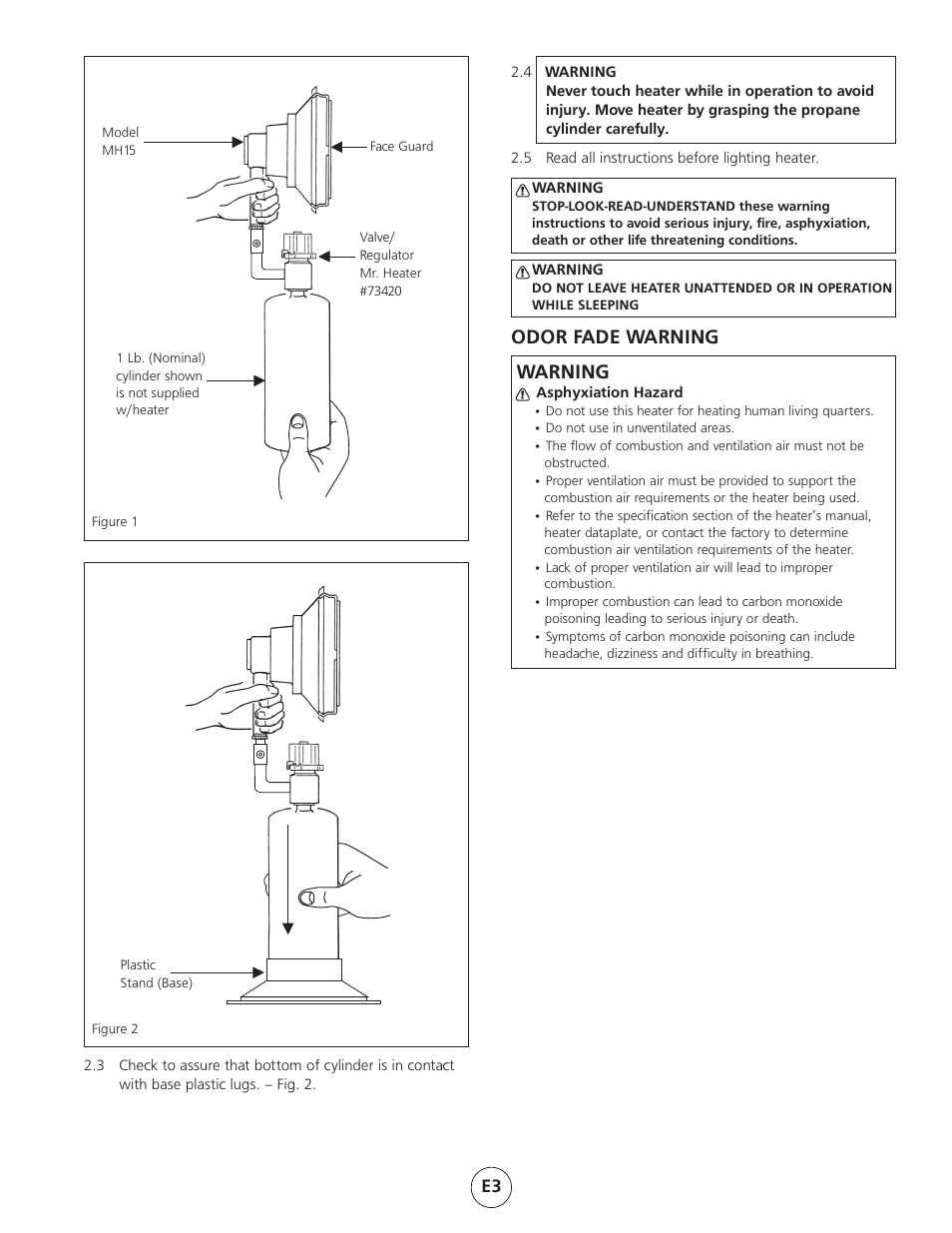 Odor fade warning warning, General information | Mr. Heater Gas-Fired Infra Red Portable Heater MH15 User Manual | Page 3 / 16