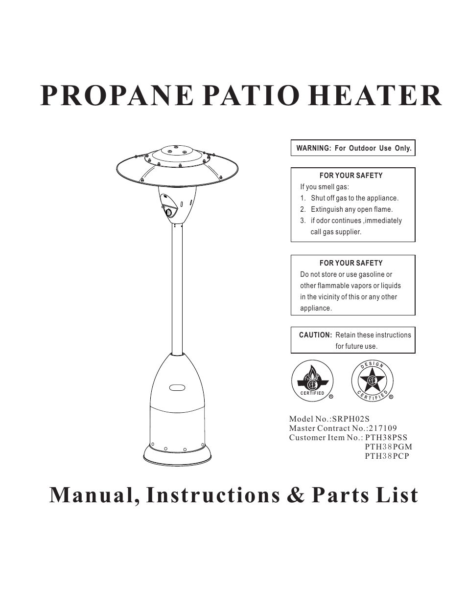 Mr. Heater SRPH02S User Manual | 15 pages