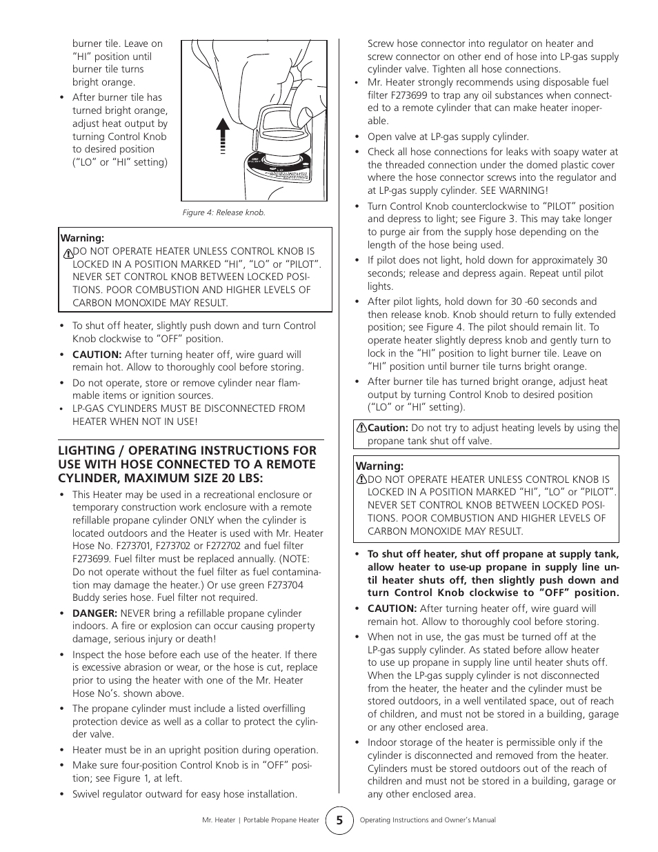 Mr. Heater MH9BX User Manual | Page 5 / 8