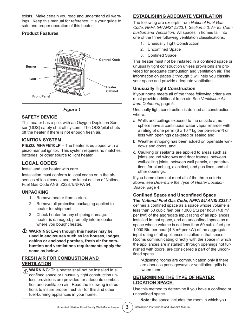 Mr. Heater MHVFB10LP User Manual | Page 3 / 16