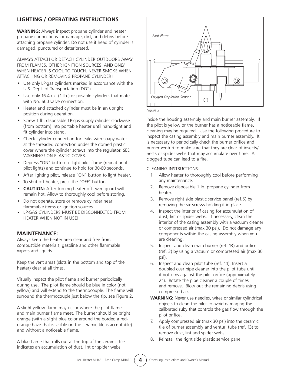 Mr. Heater H4B User Manual | Page 4 / 8