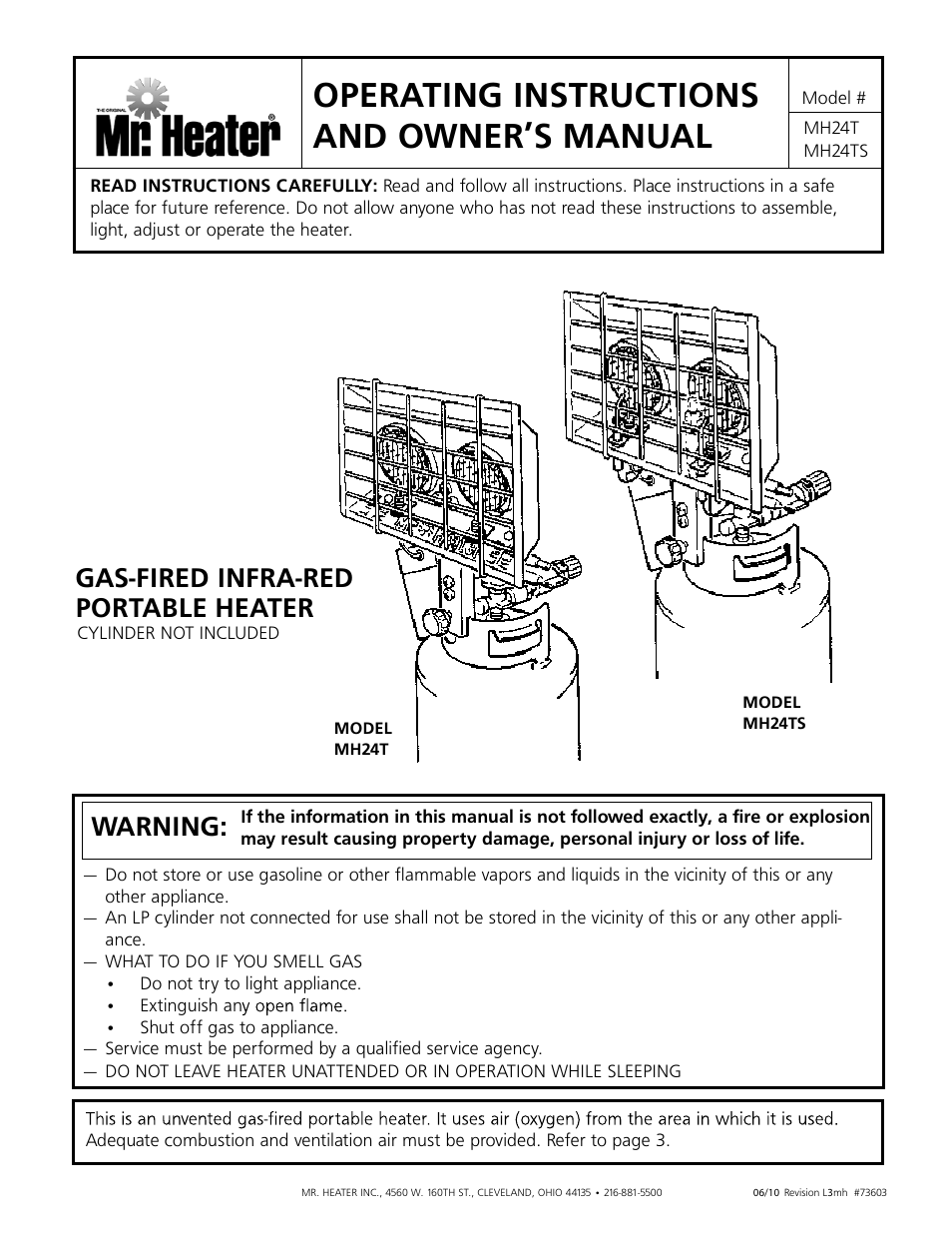 Mr. Heater MH24T User Manual | 8 pages