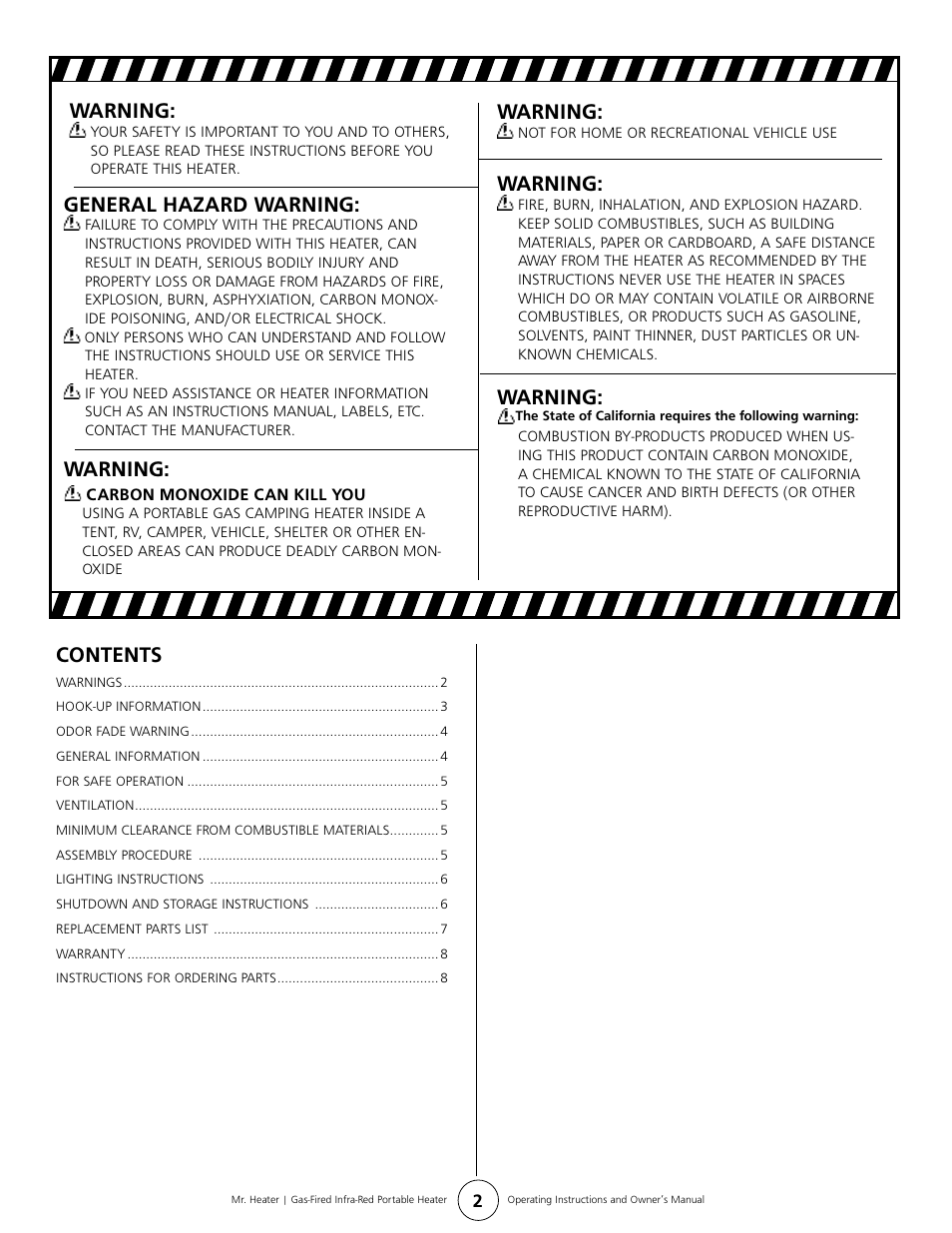 Mr. Heater MH24T User Manual | Page 2 / 8