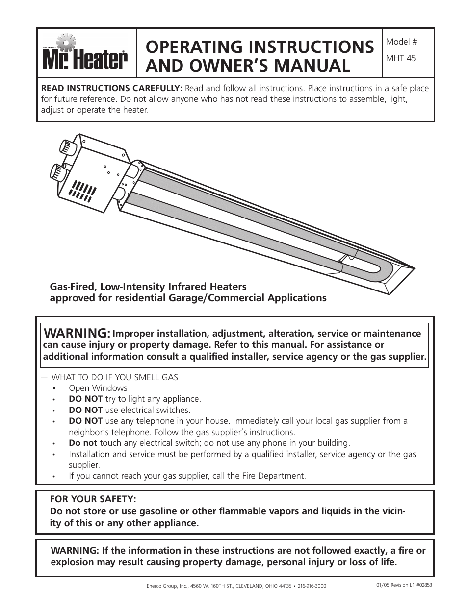 Mr. Heater MHT 45 User Manual | 24 pages