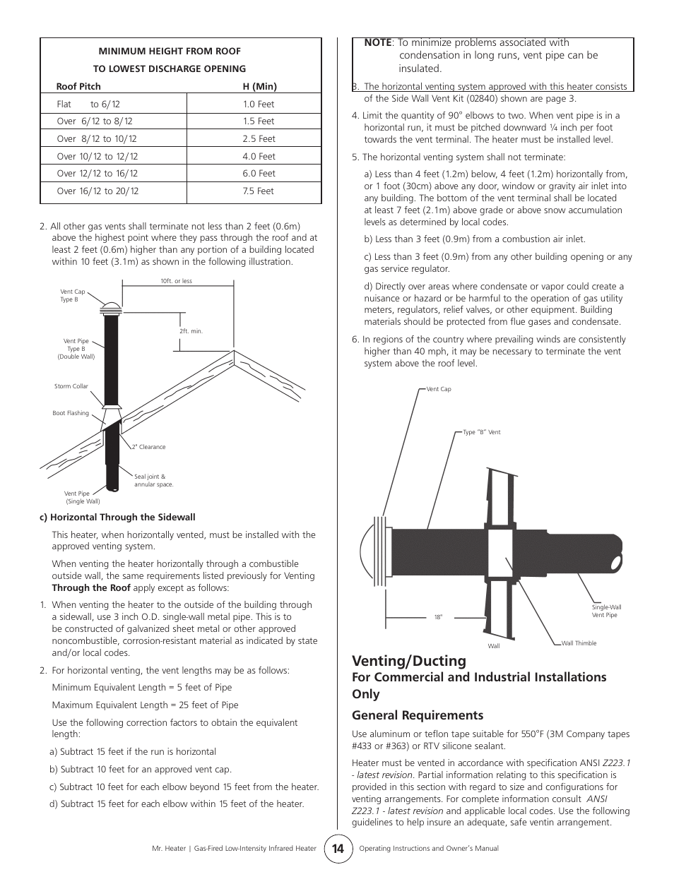 Venting/ducting | Mr. Heater MHT 45 User Manual | Page 14 / 24
