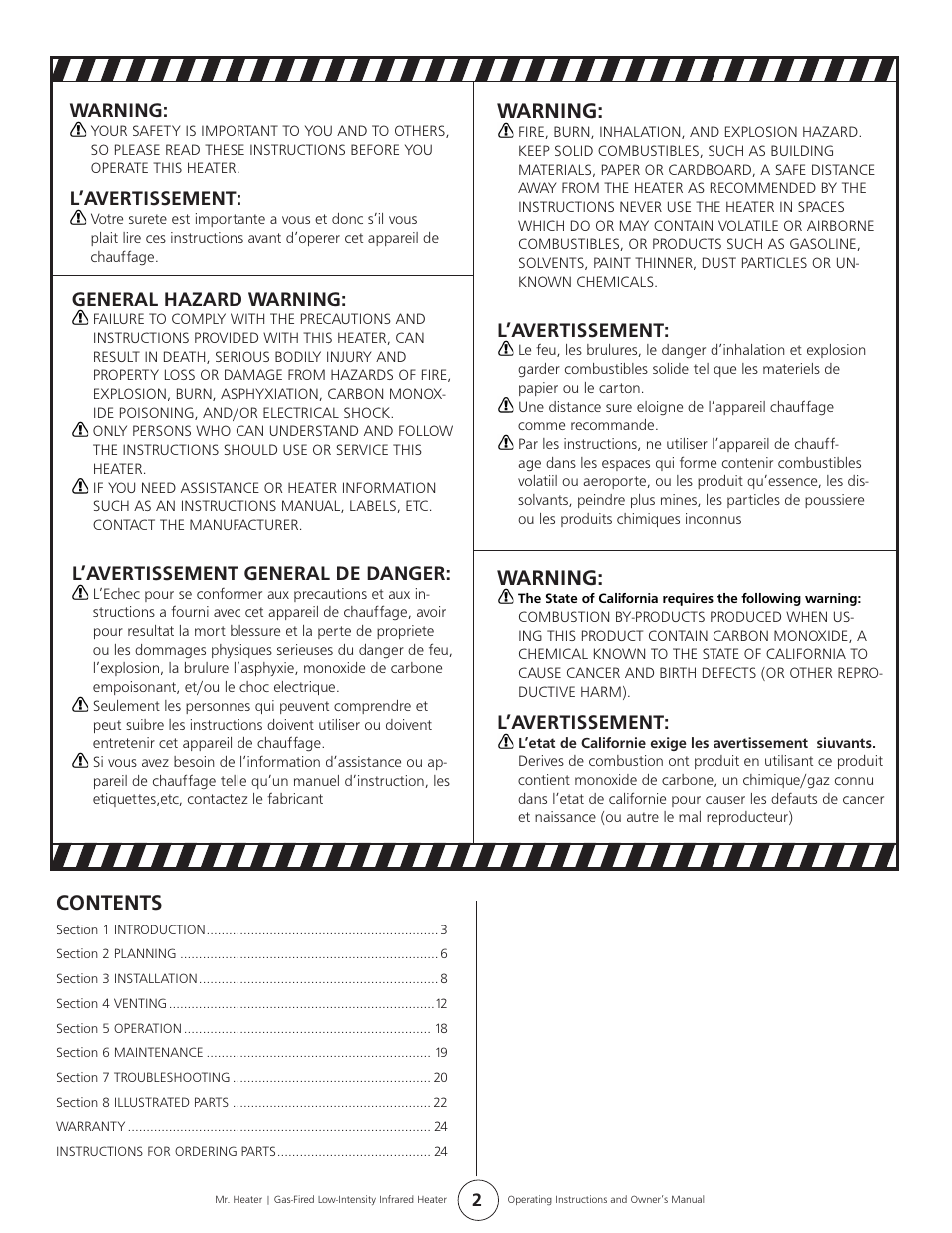 Mr. Heater MHT 45 User Manual | Page 2 / 24