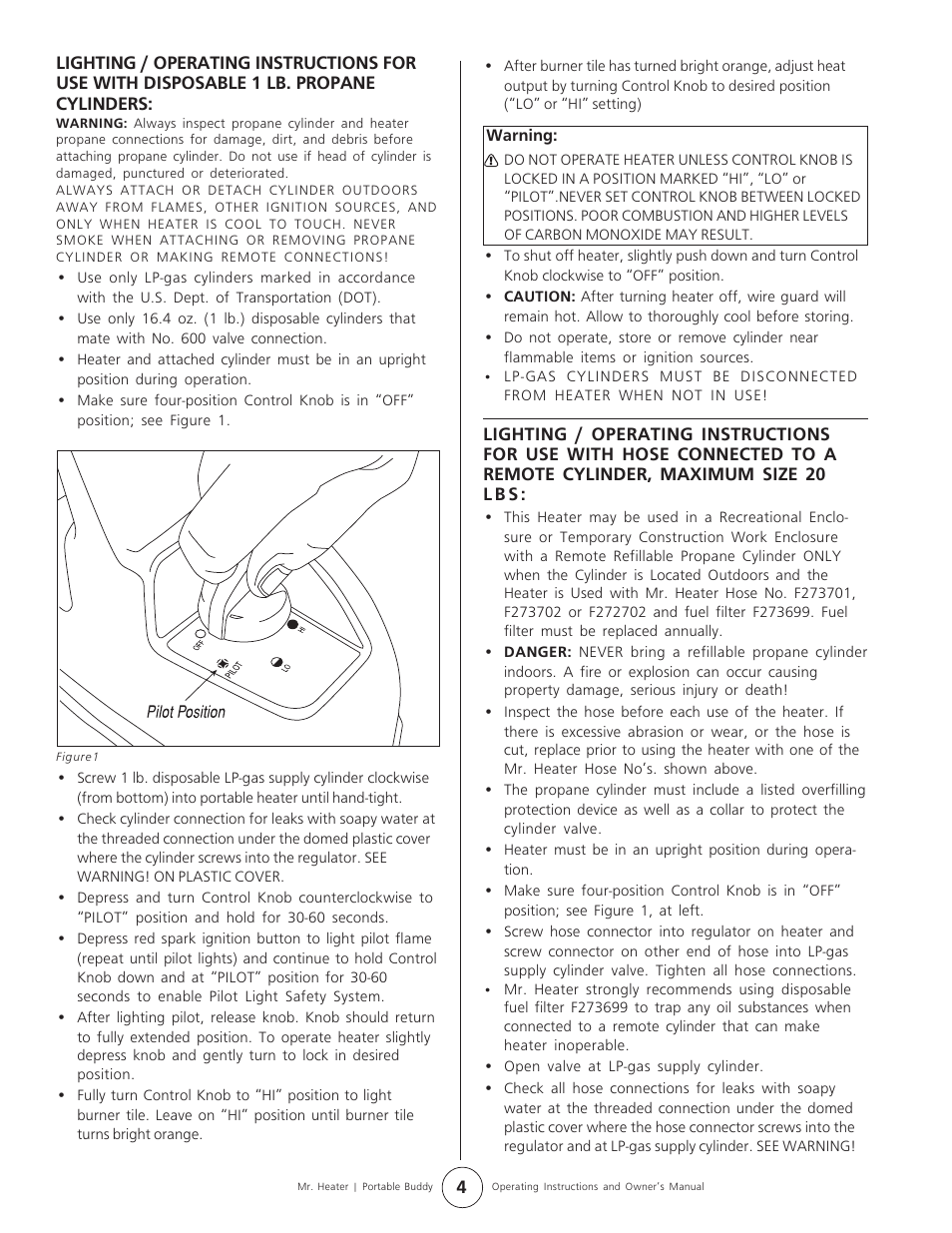 Mr. Heater MH9B User Manual | Page 4 / 8