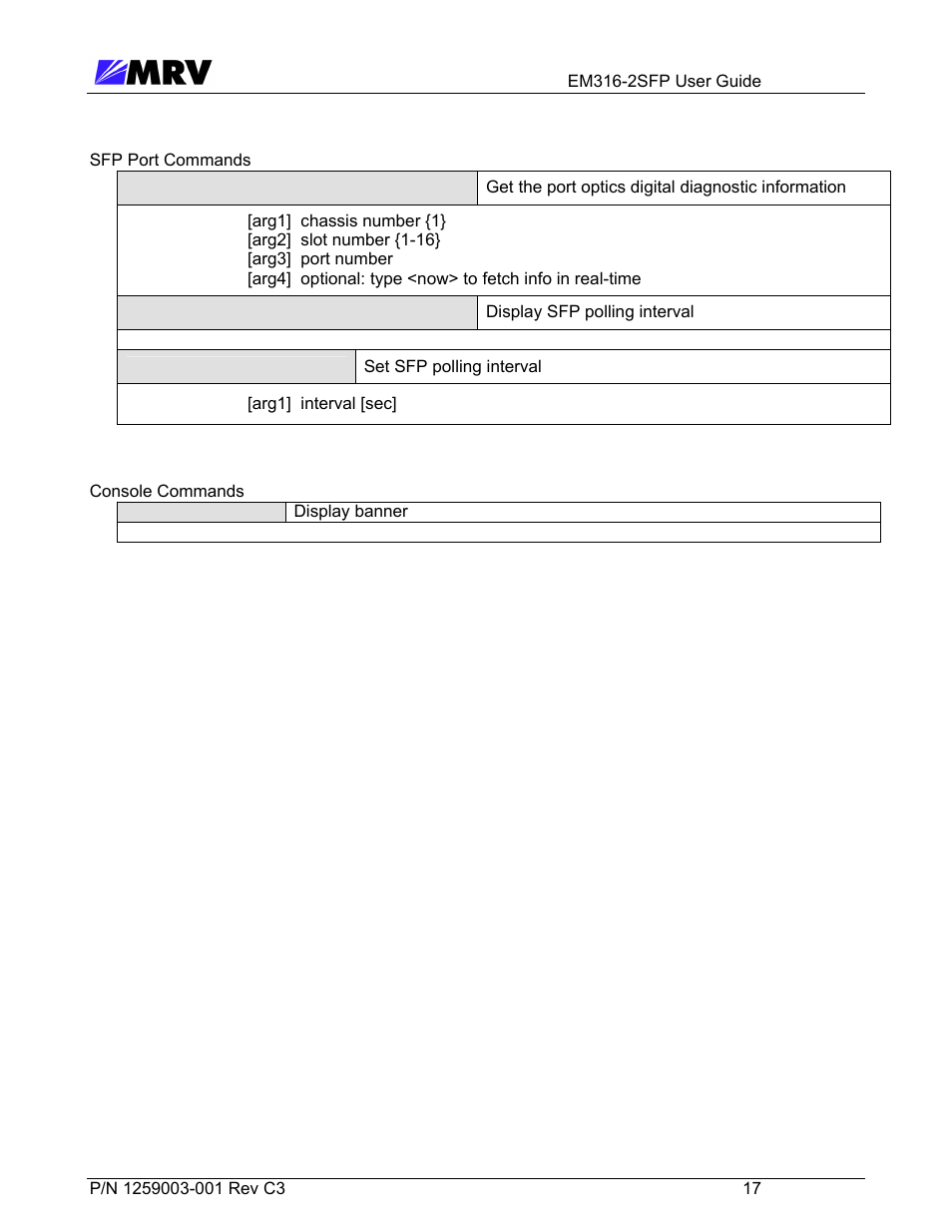 MRV Communications EM316-2SFP User Manual | Page 26 / 56