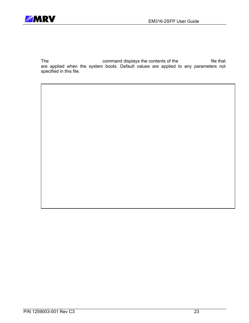 4 “show startup-config | MRV Communications EM316-2SFP User Manual | Page 32 / 56