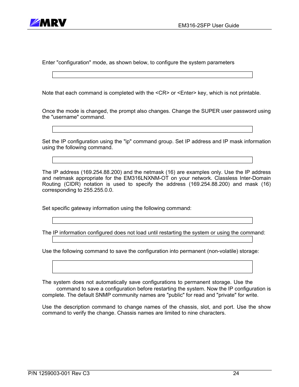 4 configuring system parameters | MRV Communications EM316-2SFP User Manual | Page 33 / 56