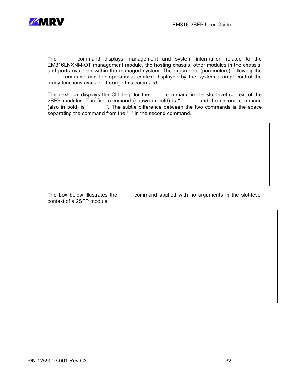 3 “show | MRV Communications EM316-2SFP User Manual | Page 41 / 56