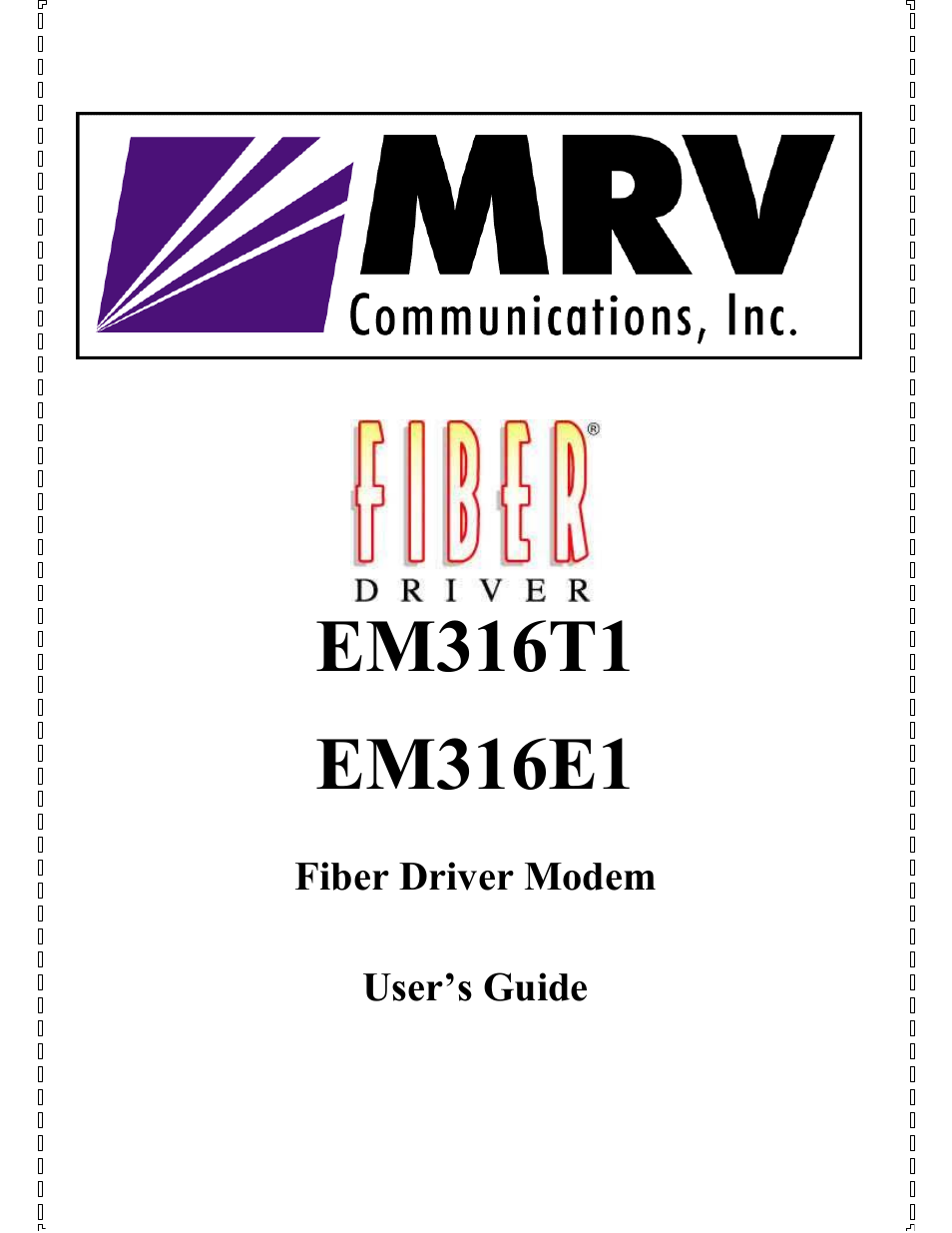 MRV Communications EM316E1 User Manual | 23 pages