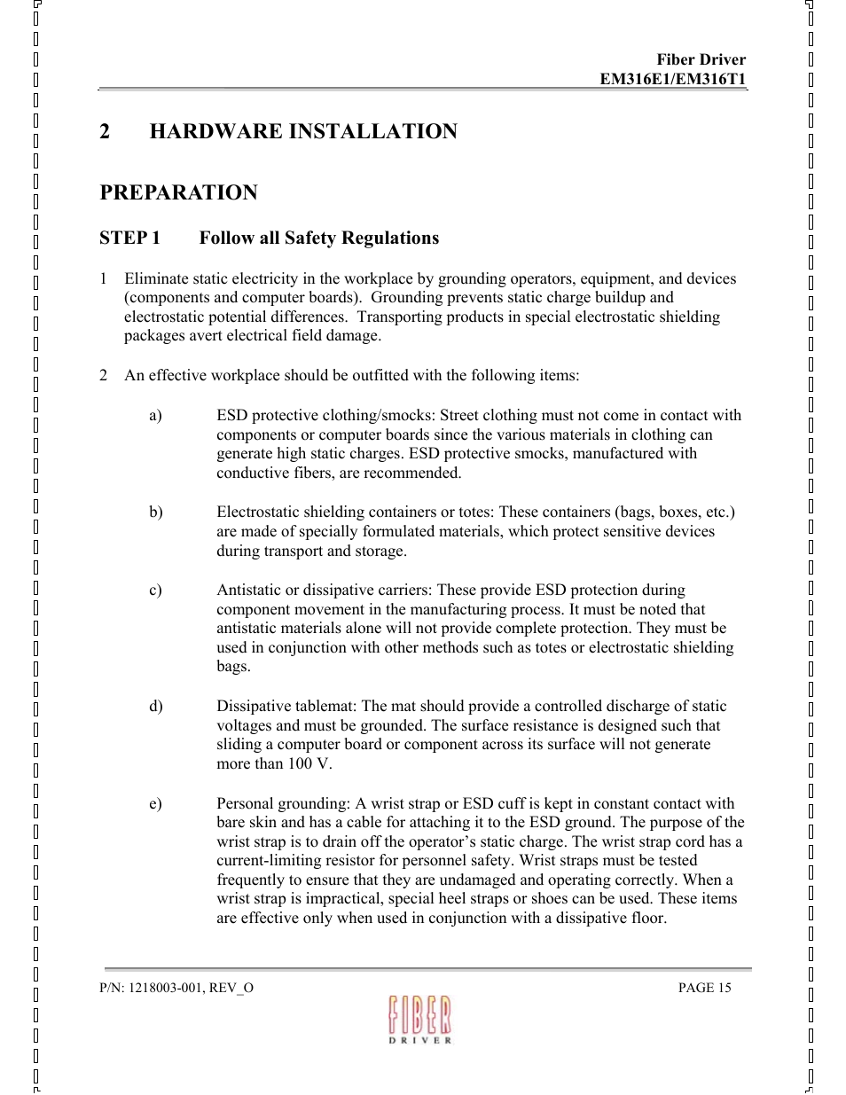 2 hardware installation, Preparation | MRV Communications EM316E1 User Manual | Page 15 / 23