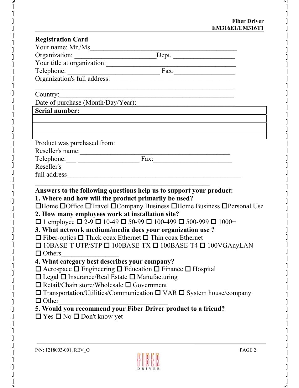 MRV Communications EM316E1 User Manual | Page 2 / 23