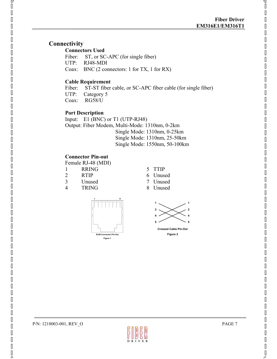 Connectivity | MRV Communications EM316E1 User Manual | Page 7 / 23