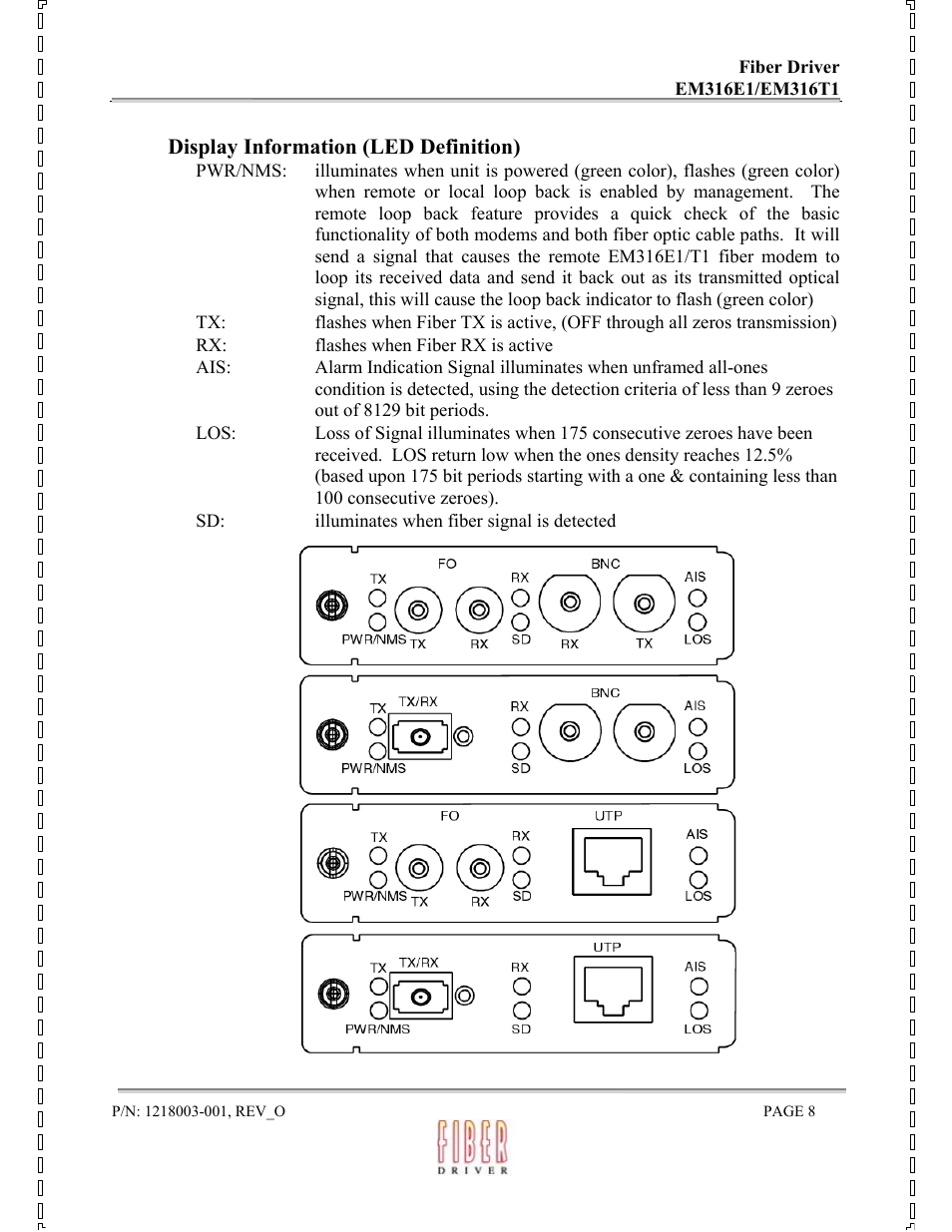 MRV Communications EM316E1 User Manual | Page 8 / 23