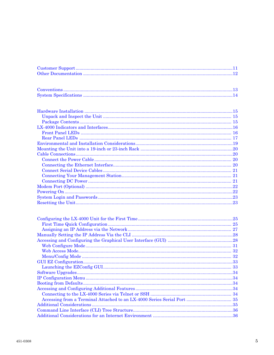 MRV Communications LX-4000 Series User Manual | Page 5 / 65