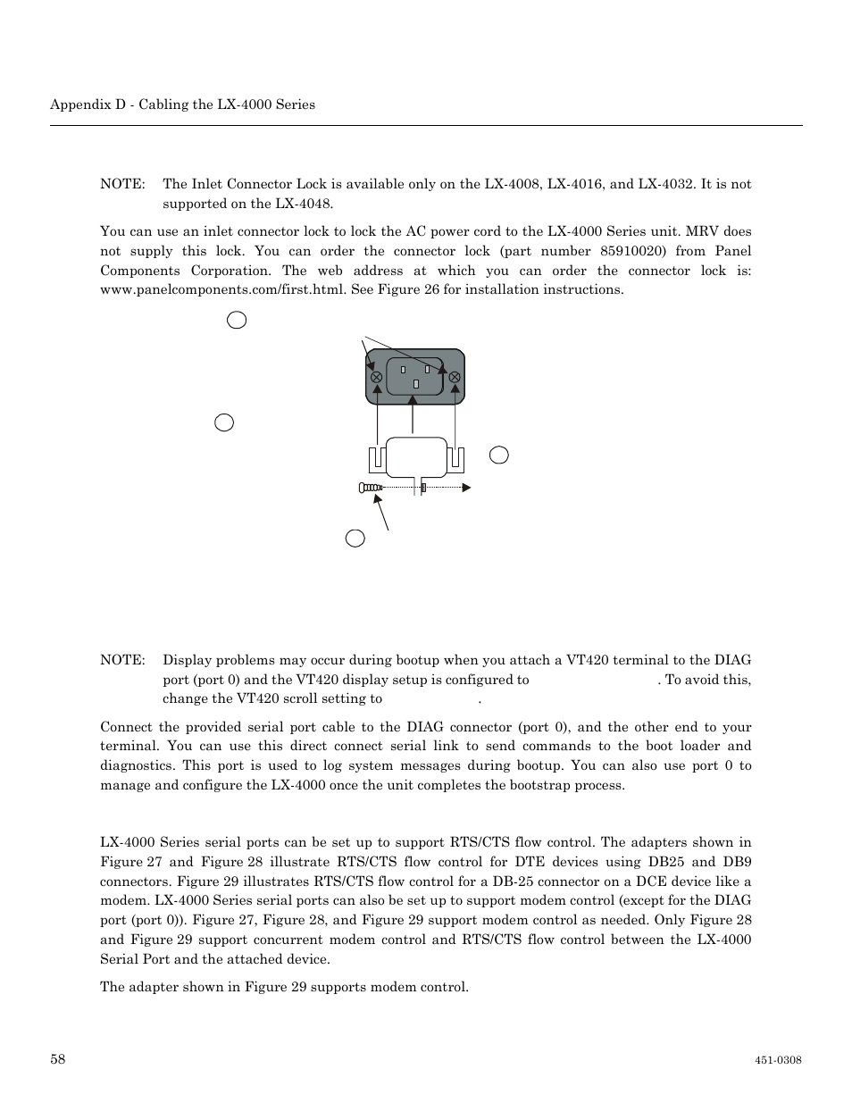 Installing the inlet connector lock | MRV Communications LX-4000 Series User Manual | Page 58 / 65