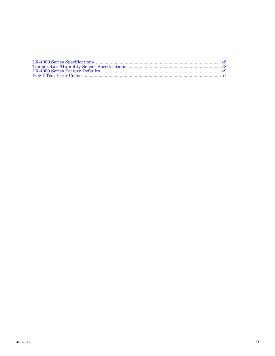 Tables | MRV Communications LX-4000 Series User Manual | Page 9 / 65