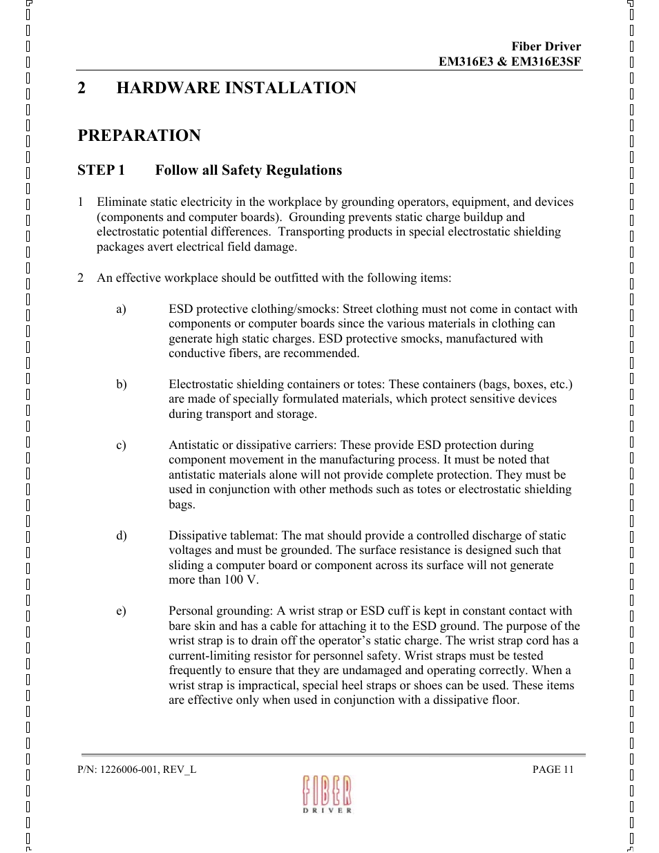 2 hardware installation, Preparation | MRV Communications EM316E3 User Manual | Page 11 / 19