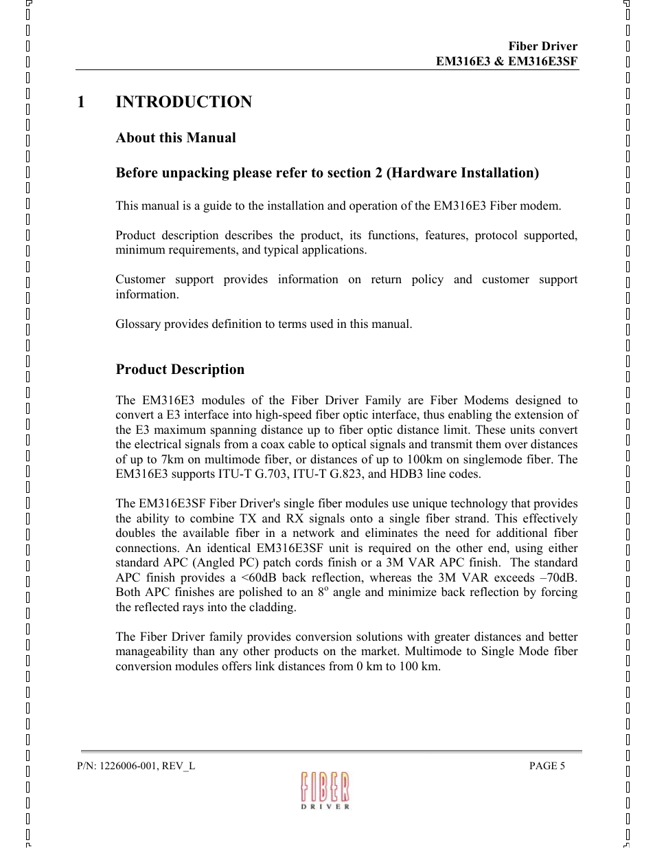 1 introduction | MRV Communications EM316E3 User Manual | Page 5 / 19