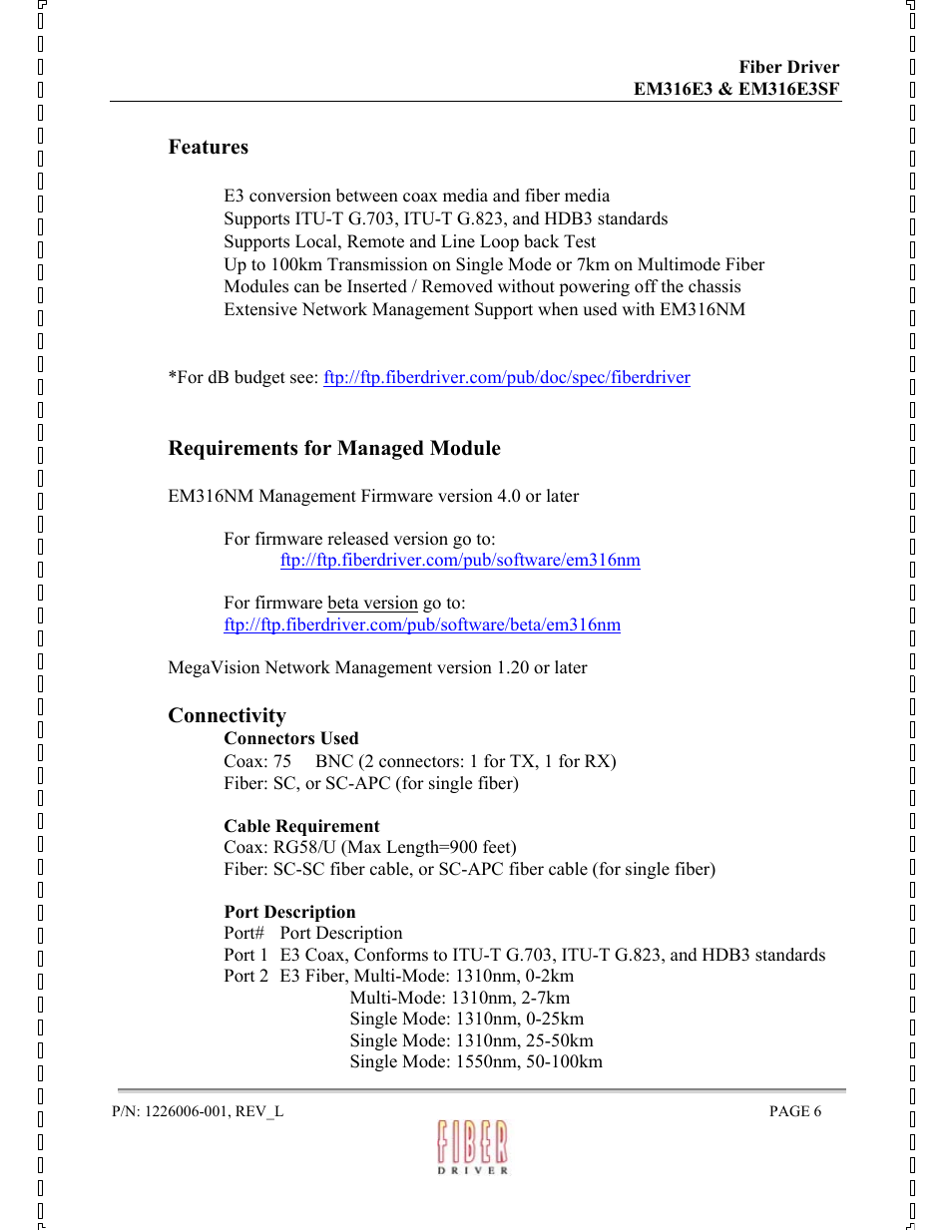 MRV Communications EM316E3 User Manual | Page 6 / 19
